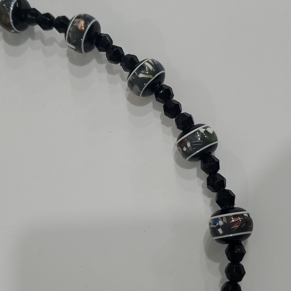 BLACK and White Button Evening Bag - Picture 3 of 7